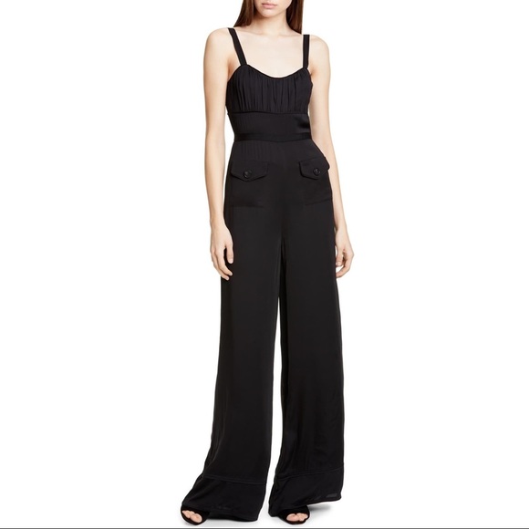 Self-Portrait Wide Leg Jumpsuit. Black size 8 - Picture 1 of 5